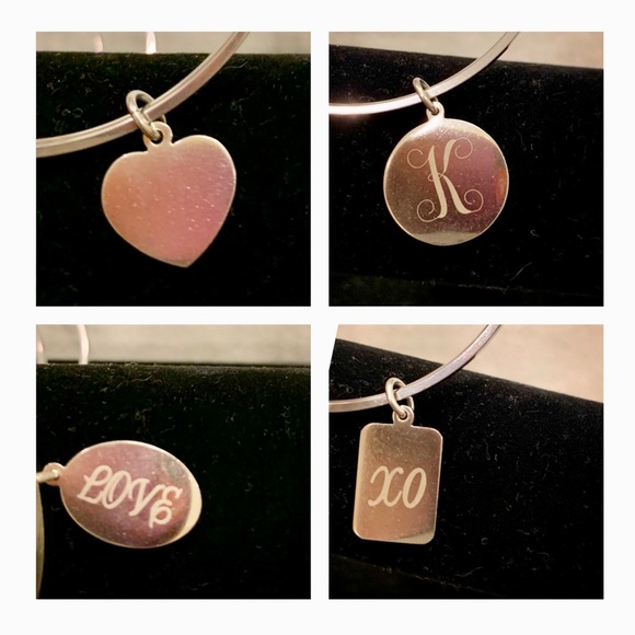 Jewelry - Bracelets Bangles Silver-tone with Initial “K” Charms 4